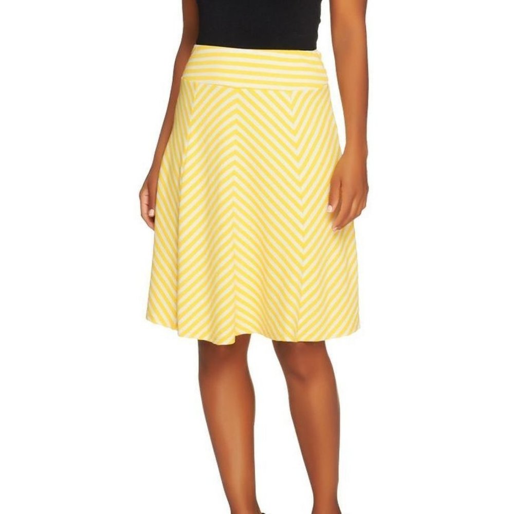 George Simonton Crepe Knit Striped Skirt